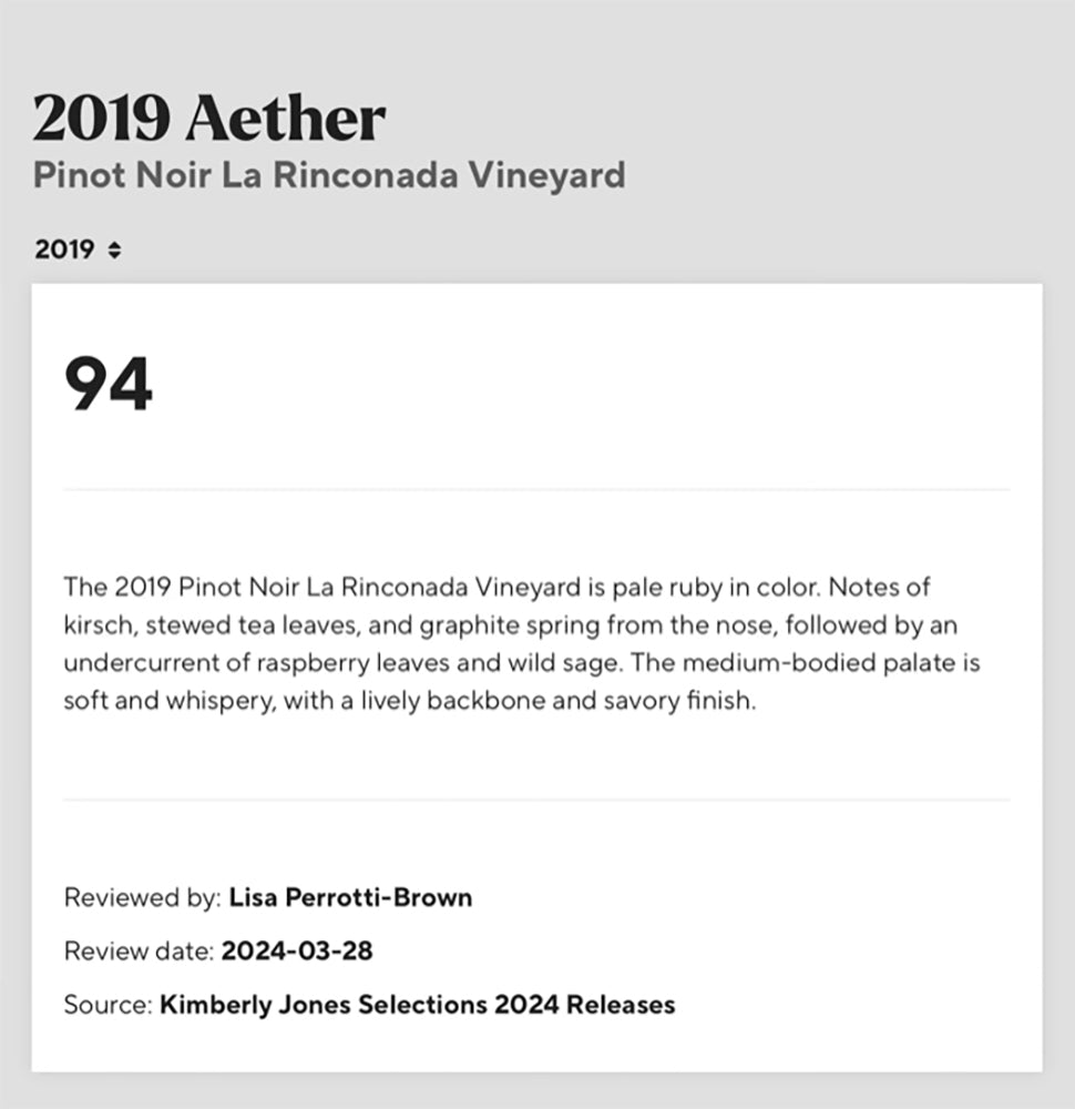 2019 La Rinconada Pinot Noir - Sta. Rita Hills